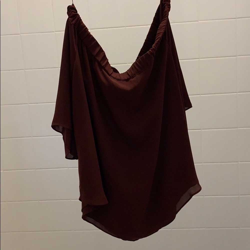 Burgundy off the shoulder top